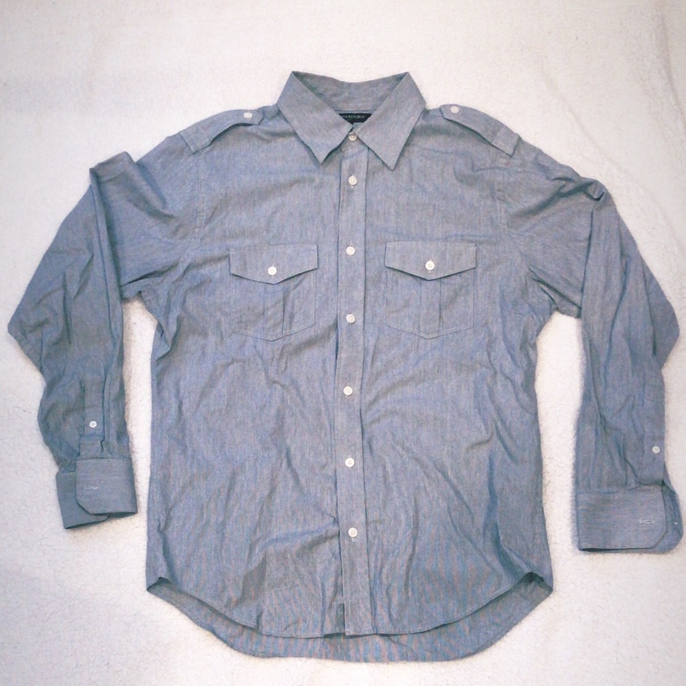 Banana Republic Blue Pinstripes Button Down